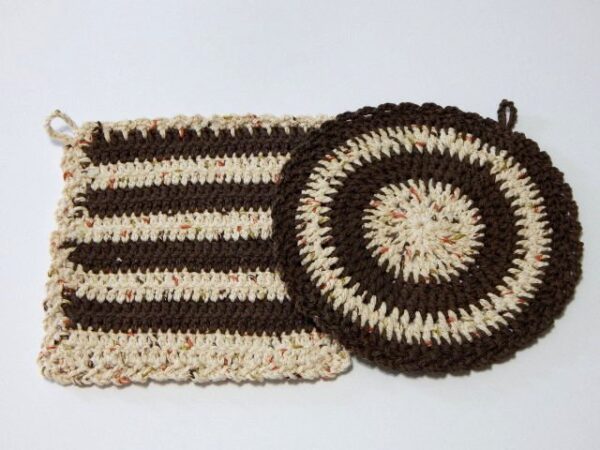 Brown Multicolored Pot Holders, set of 2 - Image 2