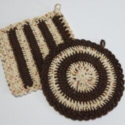 Brown Multicolored Pot Holders, set of 2