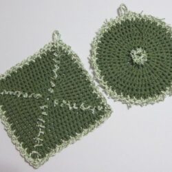 Sage Cream Pot Holders, set of 2
