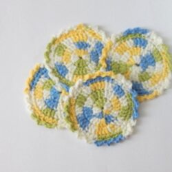 Multi-colored round coasters, set of 4
